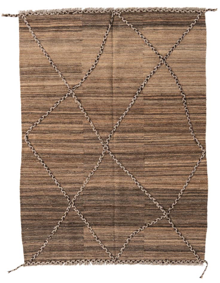 Detail image of 4' 2 x 6' Hand Woven Kilim Modern Wool Rug