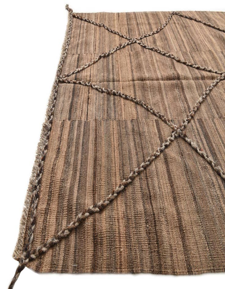 Detail image of 4' 3 x 5' 11  Hand Woven Kilim Modern Wool Rug
