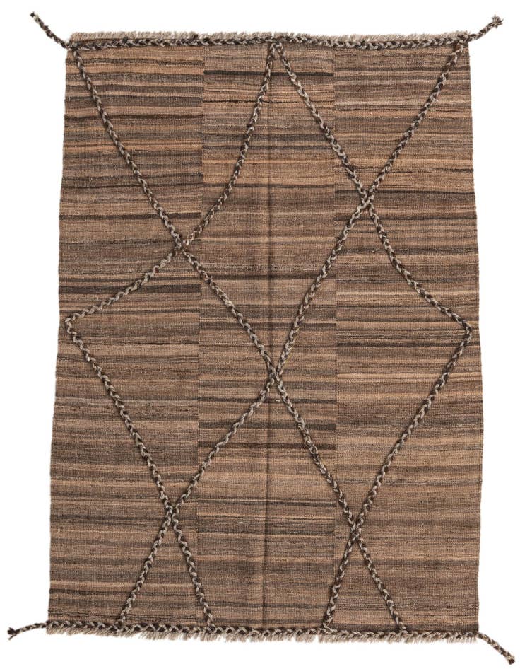 Detail image of 4' 3 x 5' 11 Hand Woven Kilim Modern Wool Rug