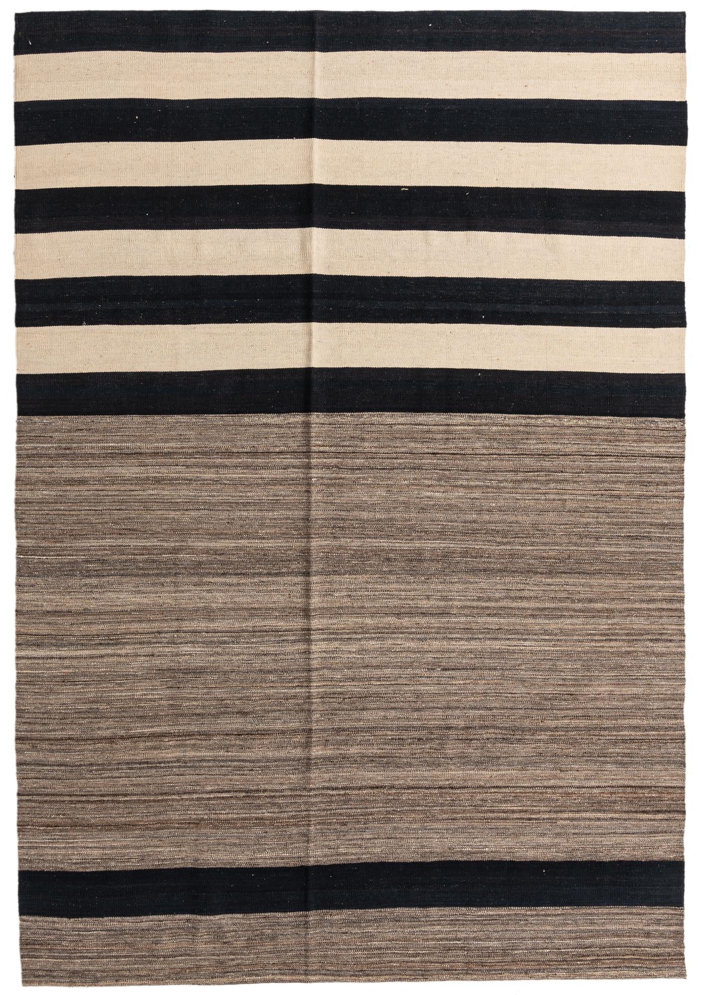6' 8 x 9' 8 Hand Woven Kilim Modern Wool Rug