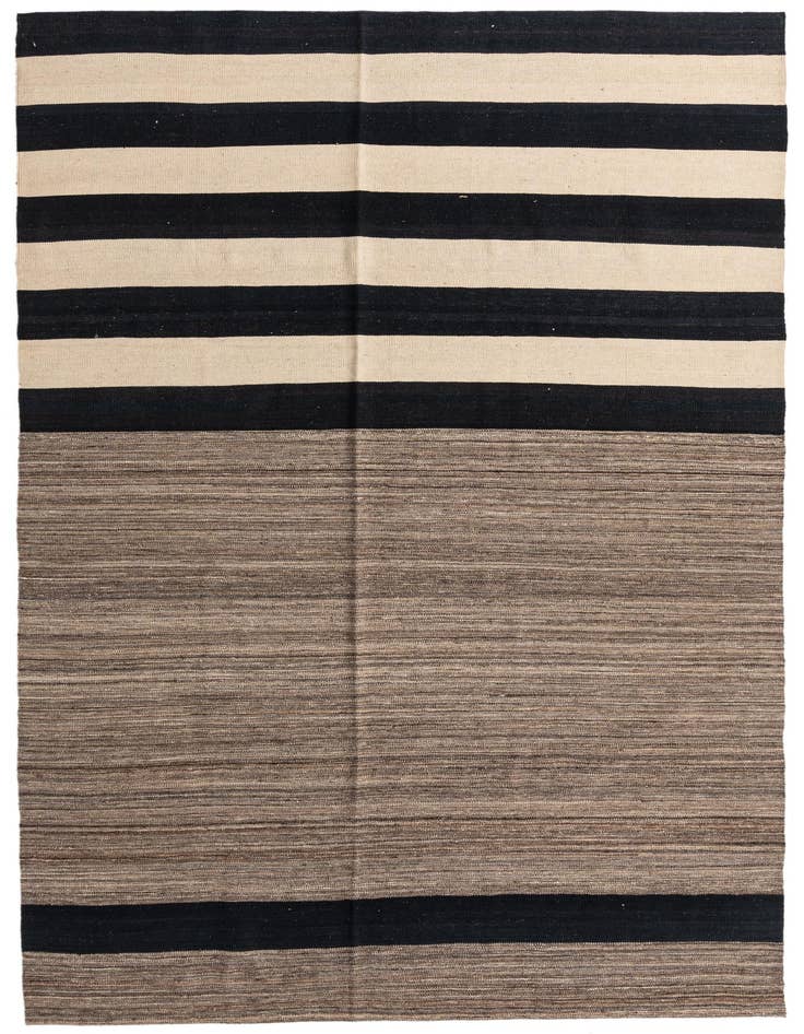 Detail image of 6' 8 x 9' 8 Hand Woven Kilim Modern Wool Rug