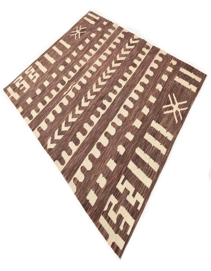 Detail image of 5' 9 x 7' 4  Hand Woven Kilim Modern Wool Rug