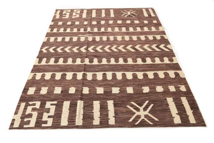 5' 9 x 7' 4 Hand Woven Kilim Modern Wool Rug