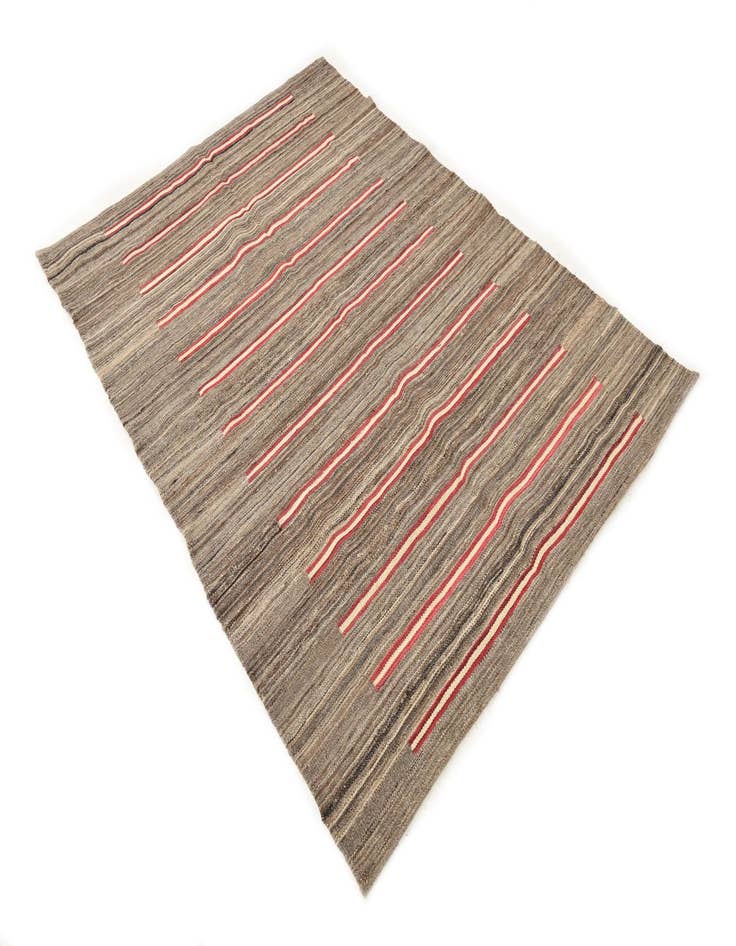 Detail image of 4' 2 x 5' 10  Hand Woven Kilim Modern Wool Rug