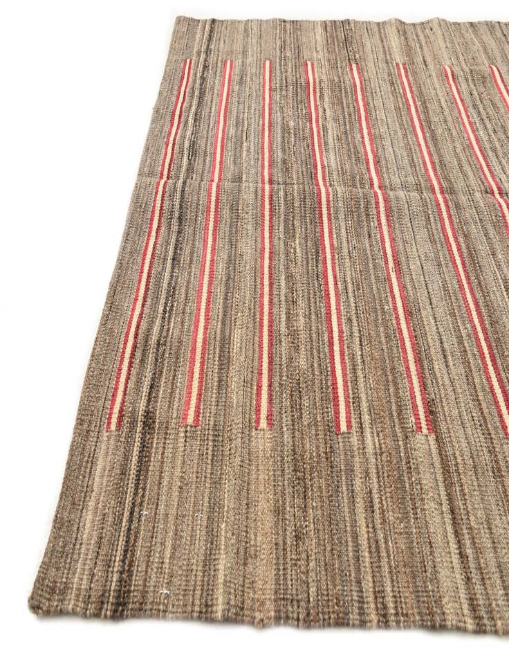Detail image of 4' 2 x 5' 10  Hand Woven Kilim Modern Wool Rug