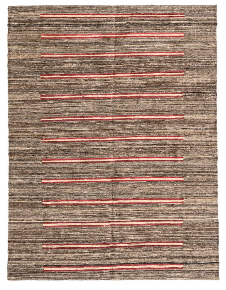 Detail image of 4' 2 x 5' 10 Hand Woven Kilim Modern Wool Rug