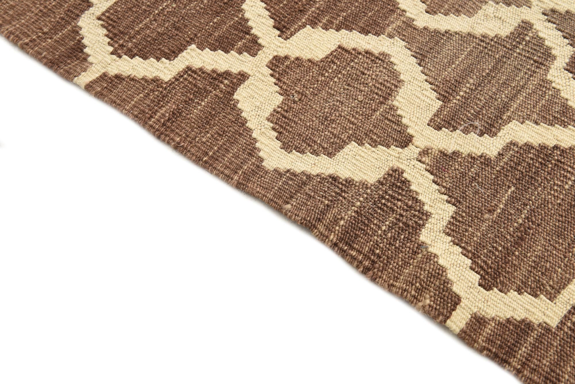 4' 2 x 6' 1 Hand Woven Kilim Modern Wool Rug