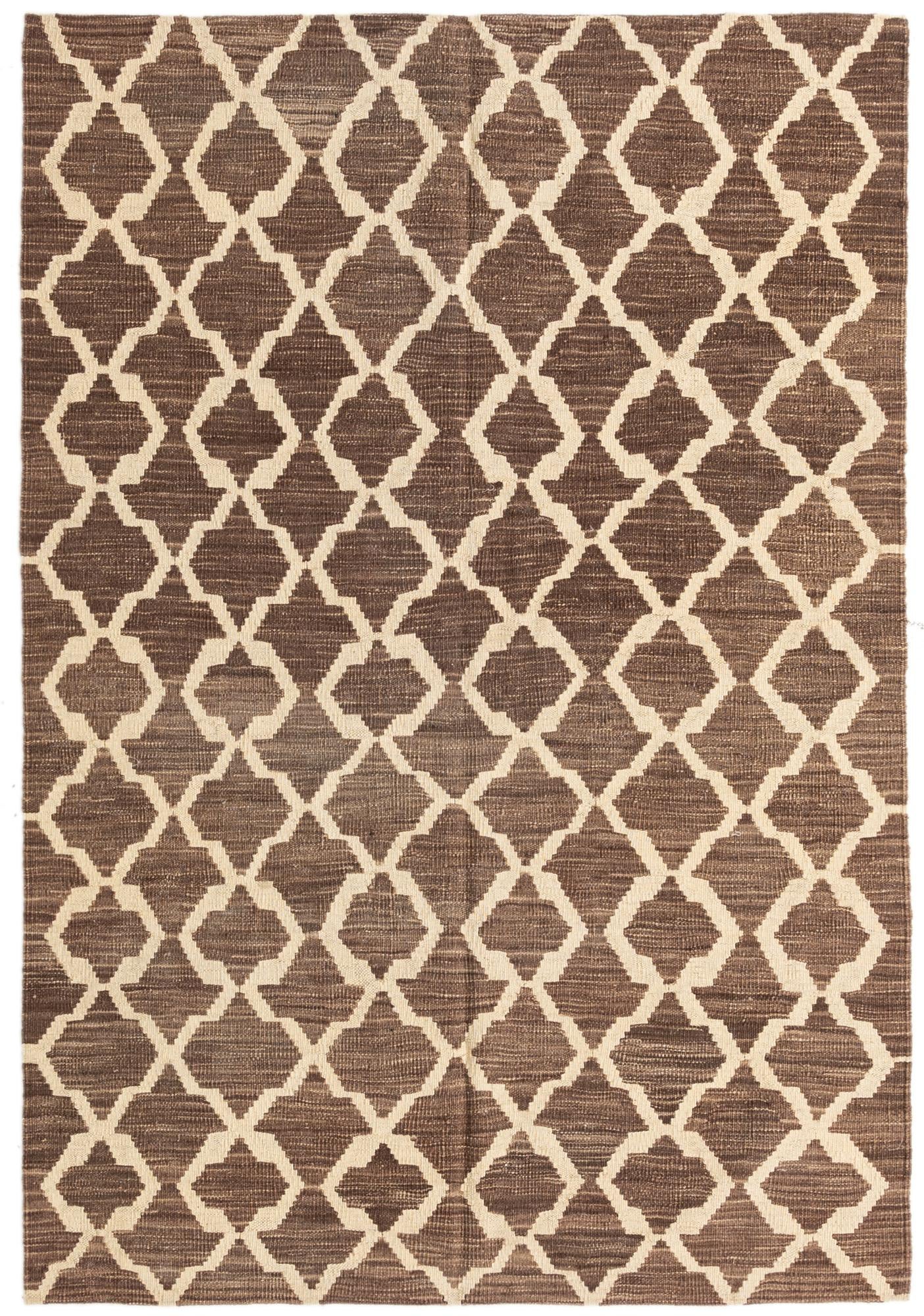 4' 2 x 6' 1 Hand Woven Kilim Modern Wool Rug