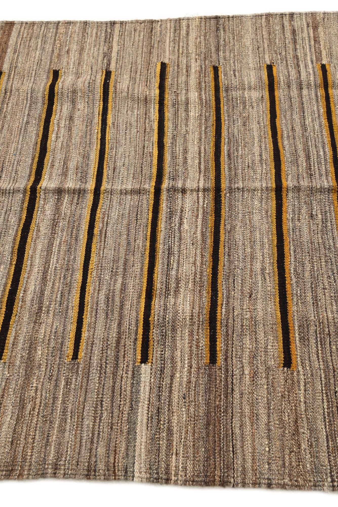 4' 2 x 5' 10 Hand Woven Kilim Modern Wool Rug