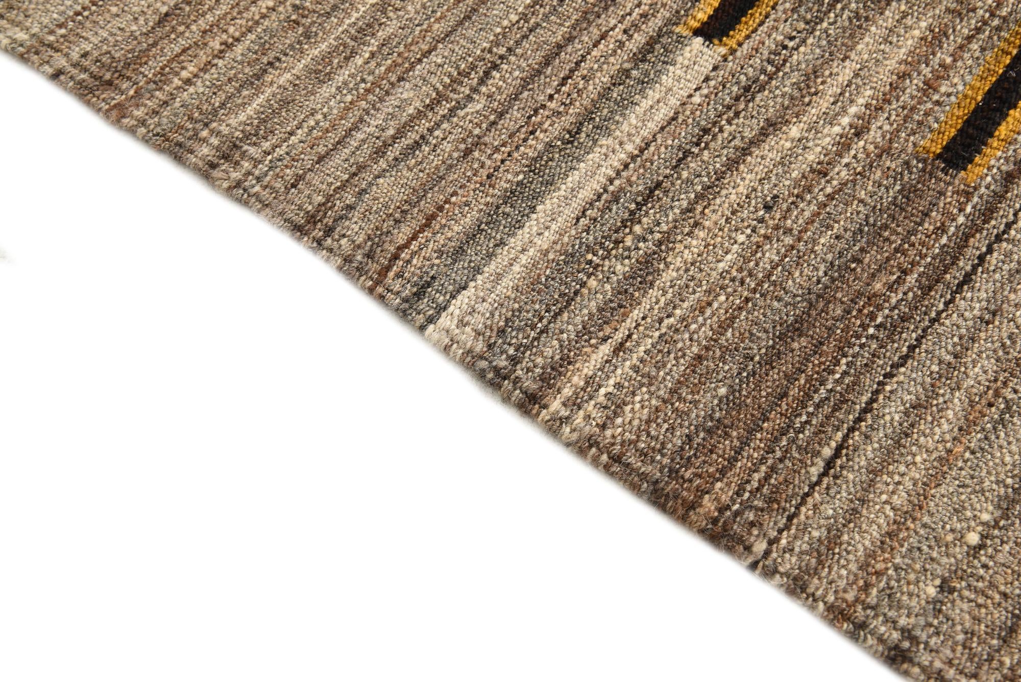 4' 2 x 5' 10 Hand Woven Kilim Modern Wool Rug