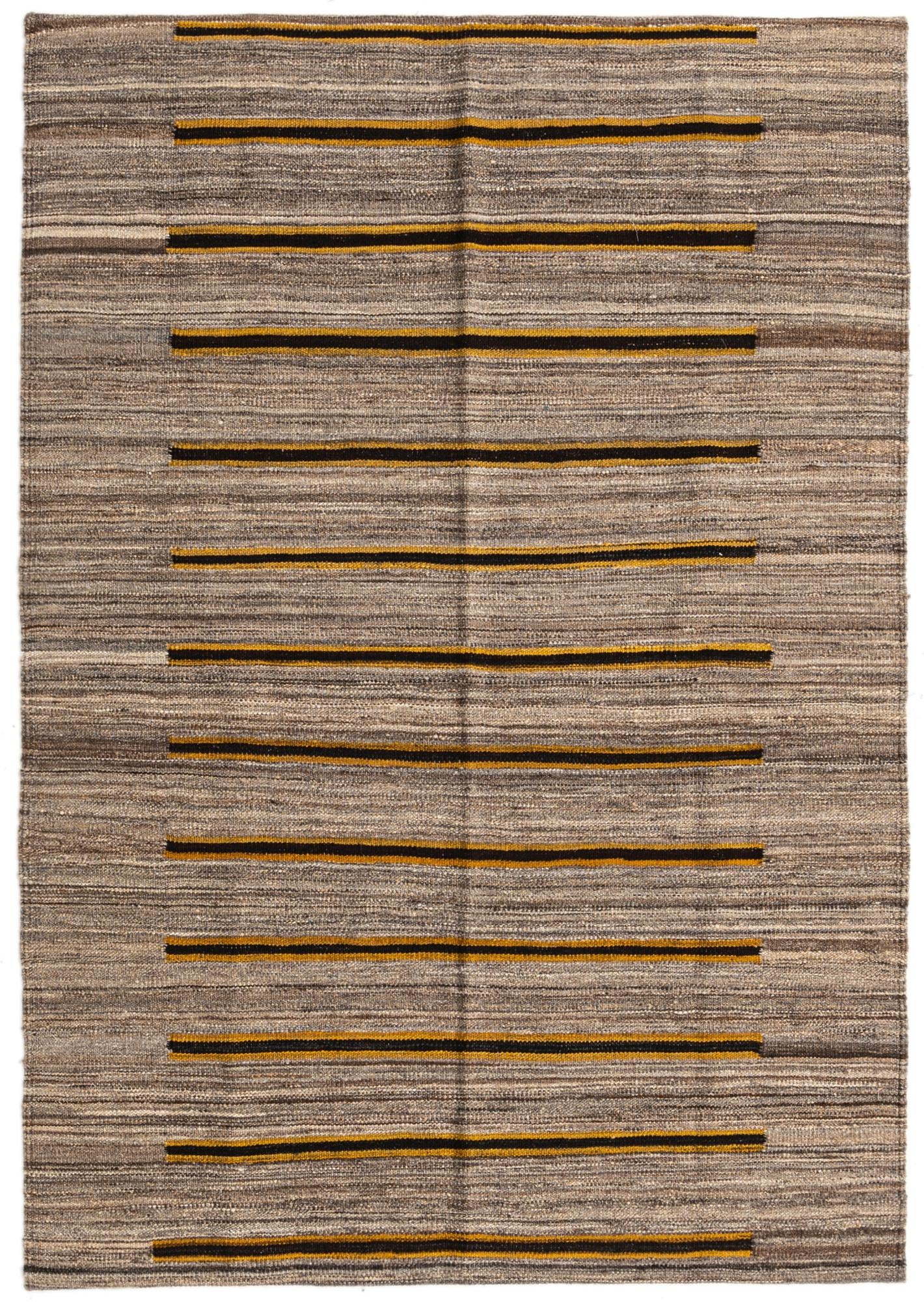 4' 2 x 5' 10 Hand Woven Kilim Modern Wool Rug