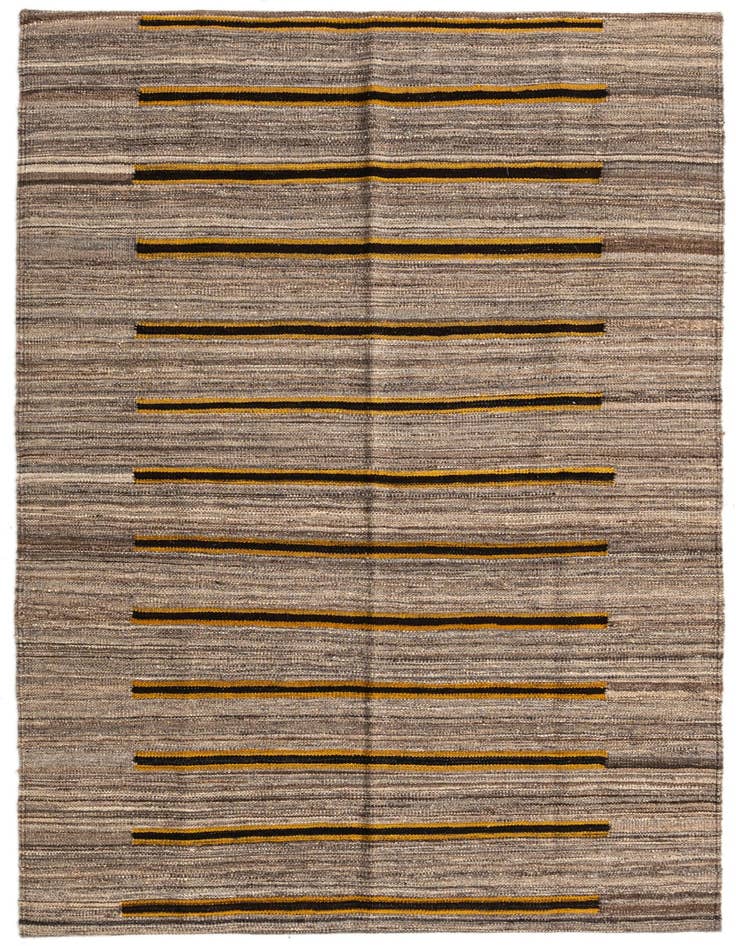 Detail image of 4' 2 x 5' 10 Hand Woven Kilim Modern Wool Rug