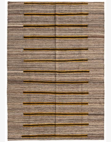 4' 2 x 5' 10 Hand Woven Kilim Modern Wool Rug