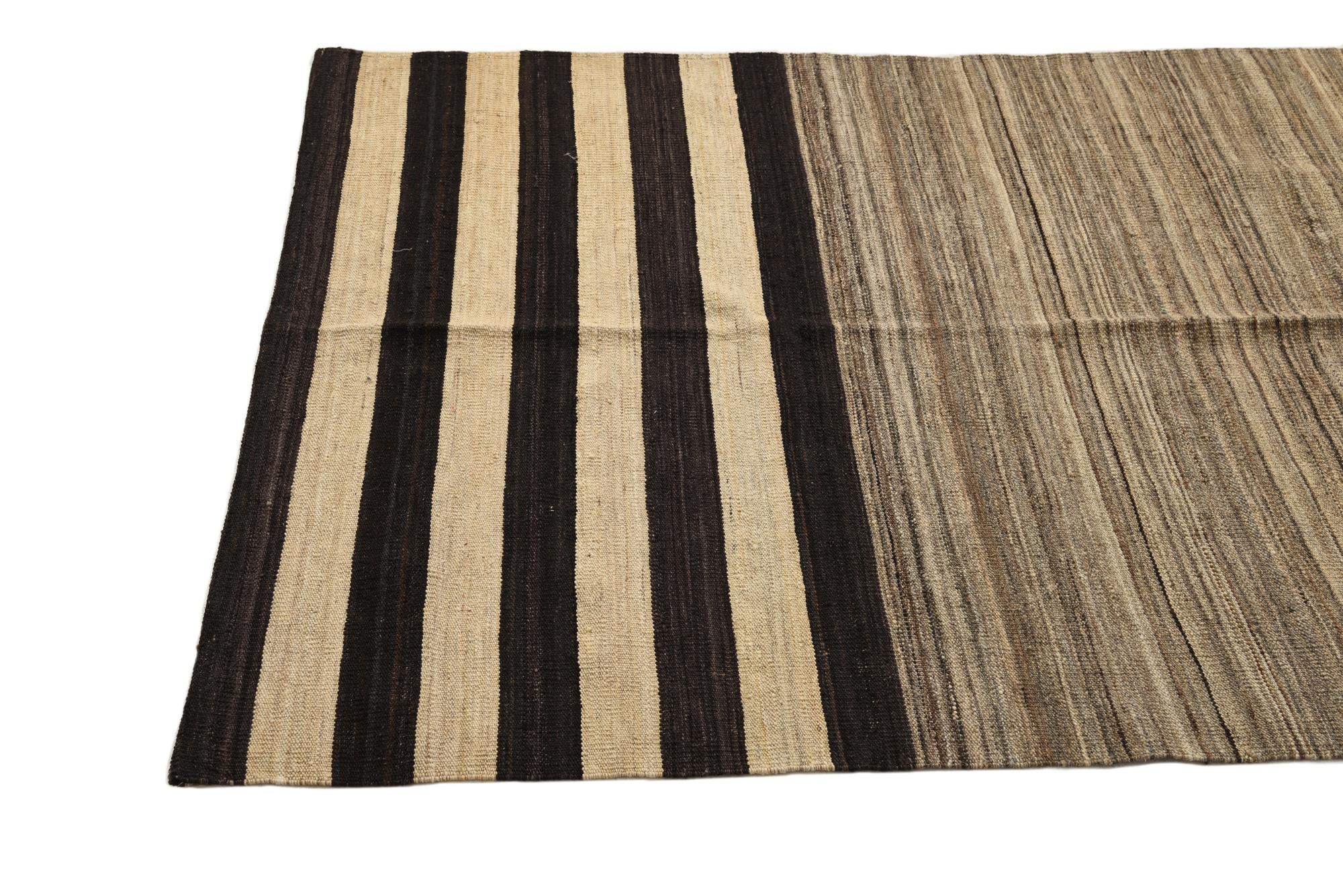 4' 1 x 5' 10 Hand Woven Kilim Modern Wool Rug