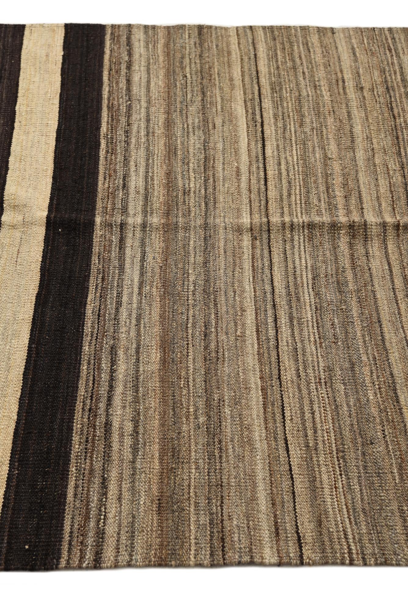 4' 1 x 5' 10 Hand Woven Kilim Modern Wool Rug