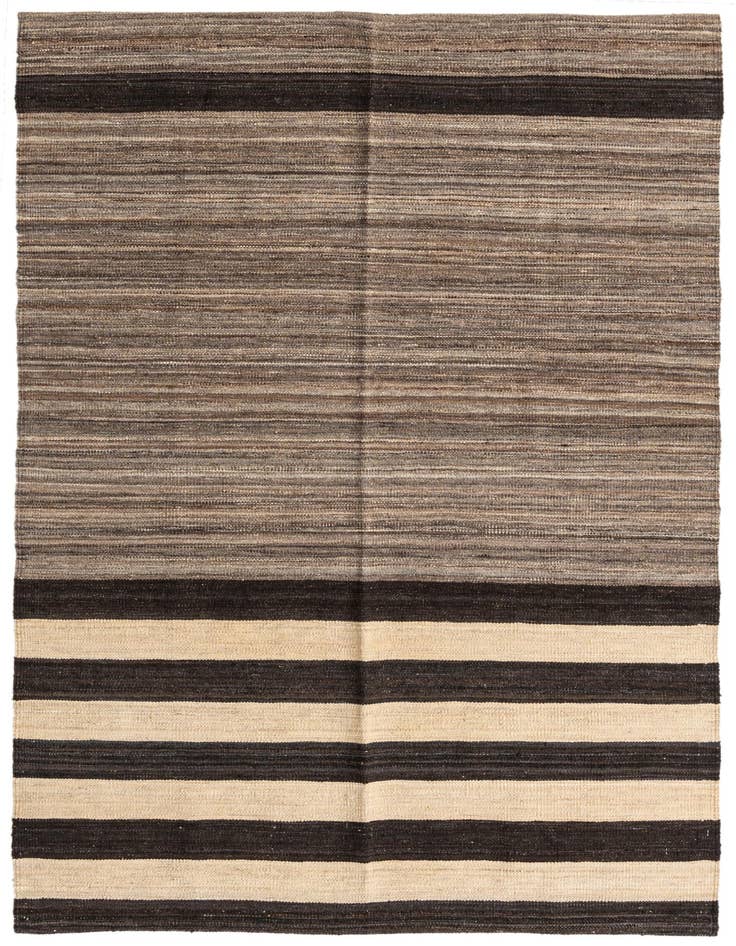 Detail image of 4' 1 x 5' 10 Hand Woven Kilim Modern Wool Rug