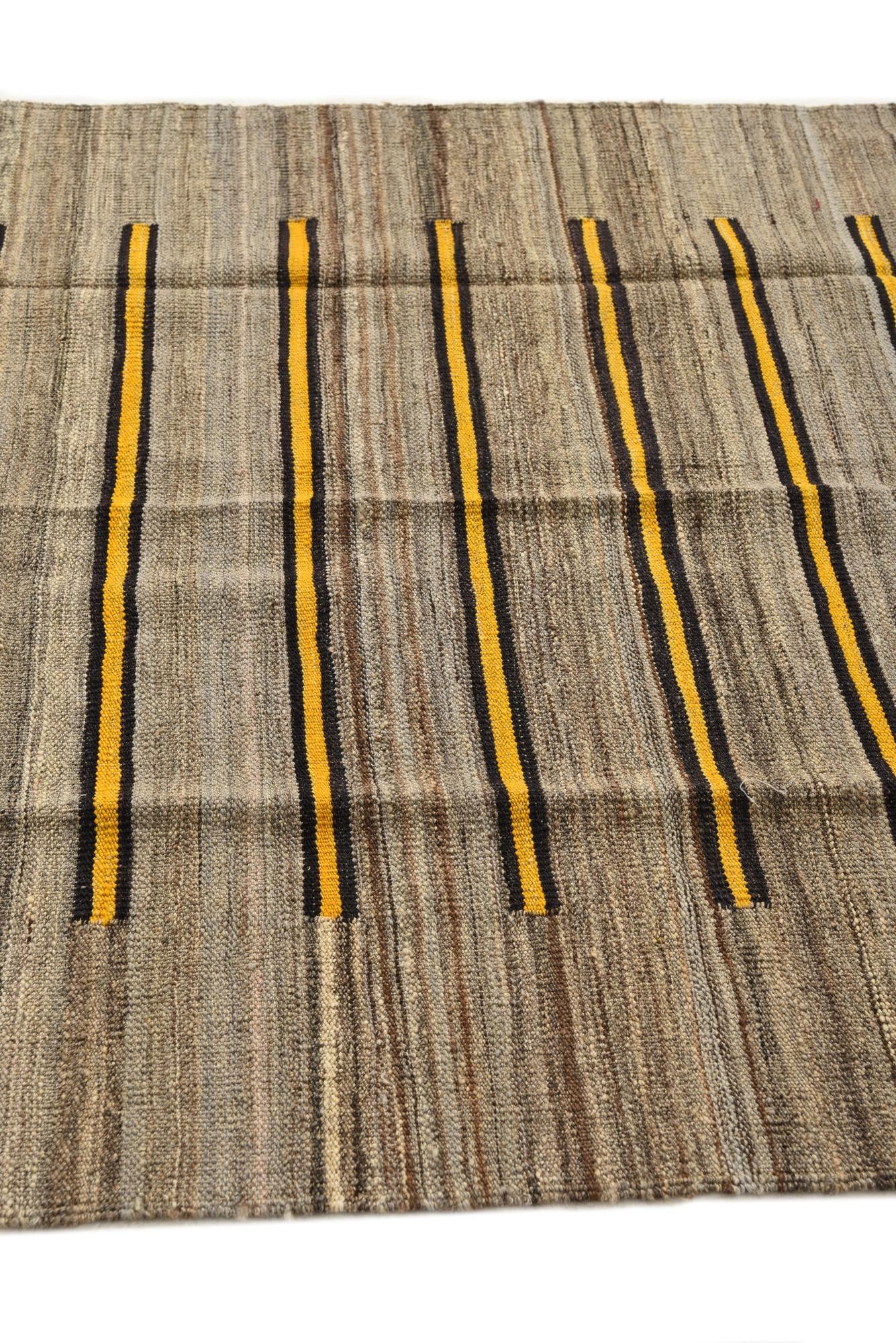 4' 2 x 5' 10 Hand Woven Kilim Modern Wool Rug