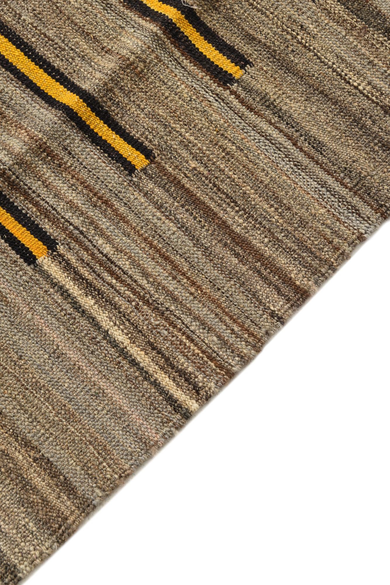 4' 2 x 5' 10 Hand Woven Kilim Modern Wool Rug
