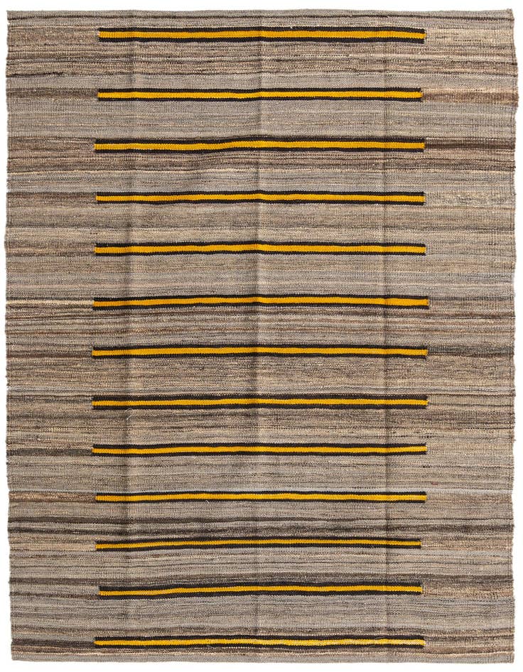 Detail image of 4' 2 x 5' 10 Hand Woven Kilim Modern Wool Rug