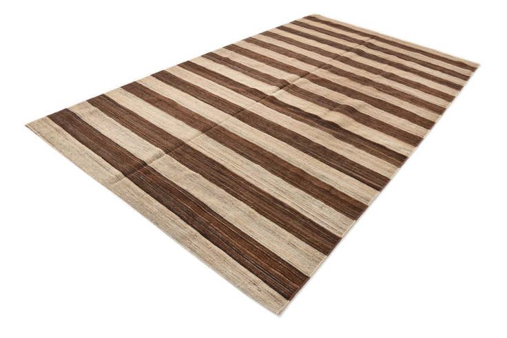 Detail image of 6' 9 x 11' 11 Hand Woven Kilim Modern Wool Rug