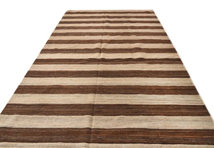 Detail image of 6' 9 x 11' 11 Hand Woven Kilim Modern Wool Rug
