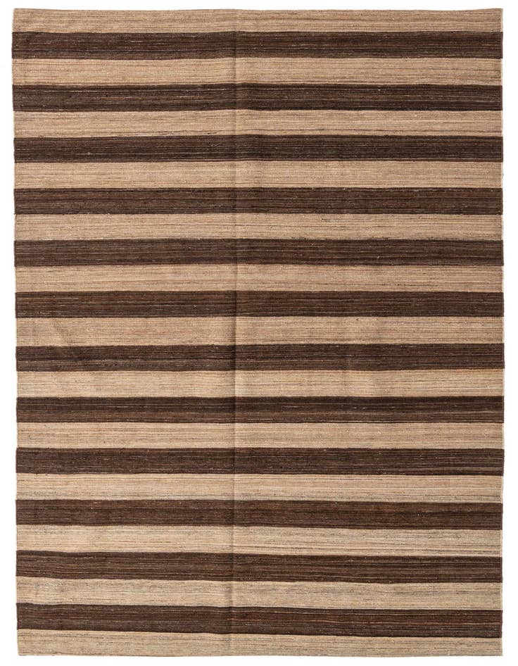 Detail image of 6' 9 x 11' 11 Hand Woven Kilim Modern Wool Rug