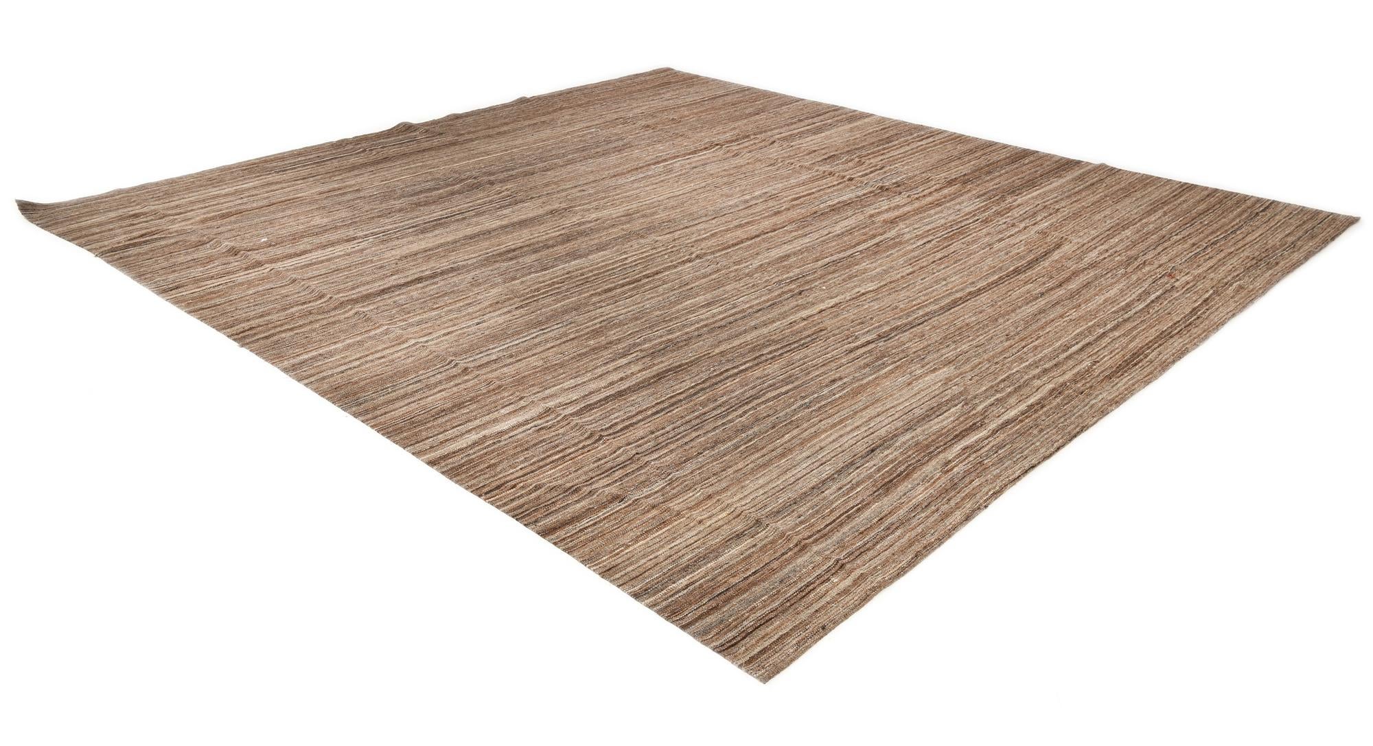 12' 3 x 13' 5 Hand Woven Kilim Modern Wool Rug