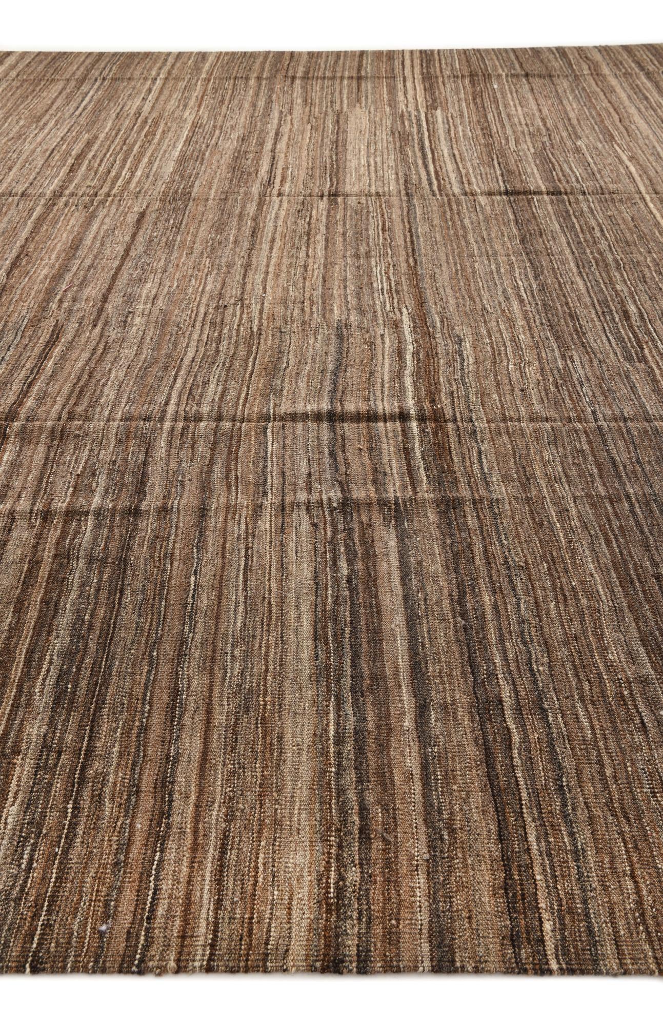12' 3 x 13' 5 Hand Woven Kilim Modern Wool Rug