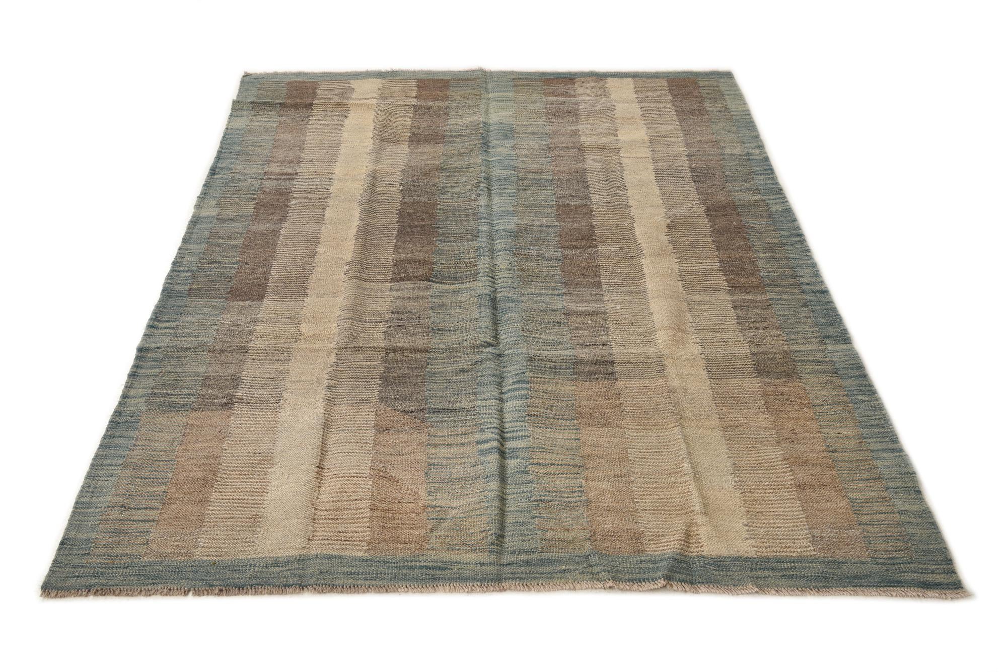 150cm x 205cm Tejido a mano Kilim Modern Alfombra Lana