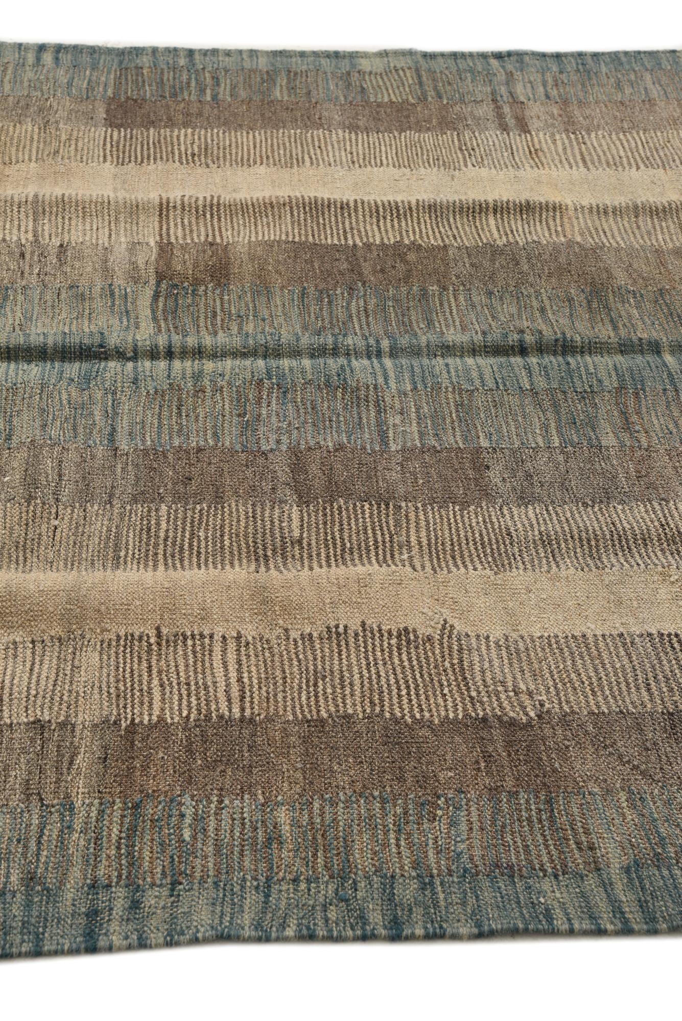 150cm x 205cm Tejido a mano Kilim Modern Alfombra Lana