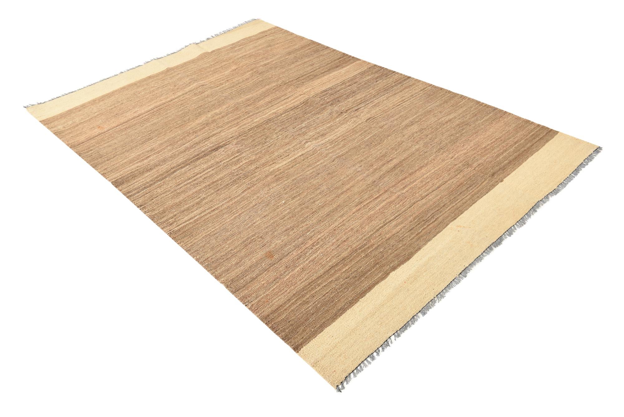5' 4 x 7' Hand Woven Kilim Modern Wool Rug