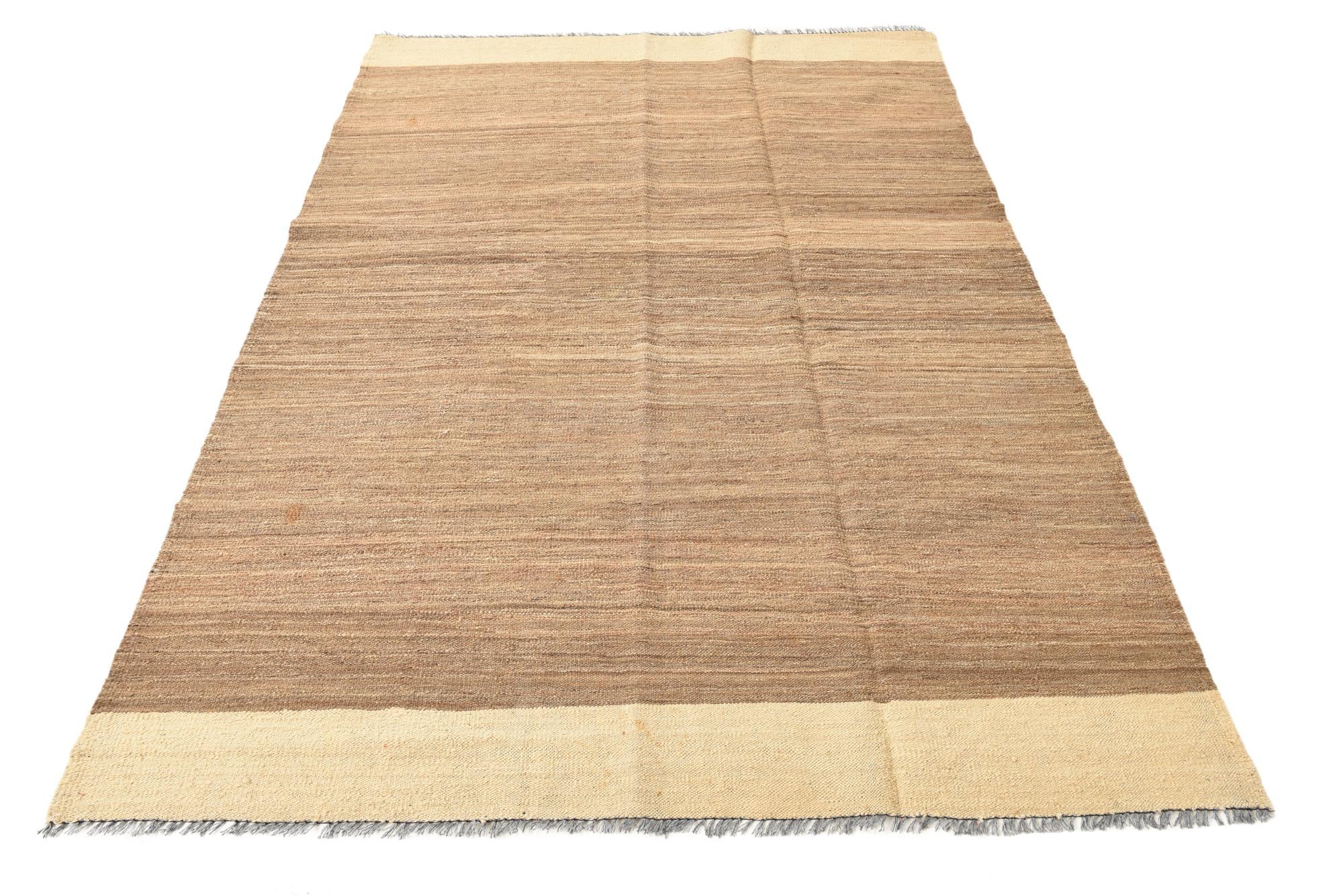5' 4 x 7' Hand Woven Kilim Modern Wool Rug