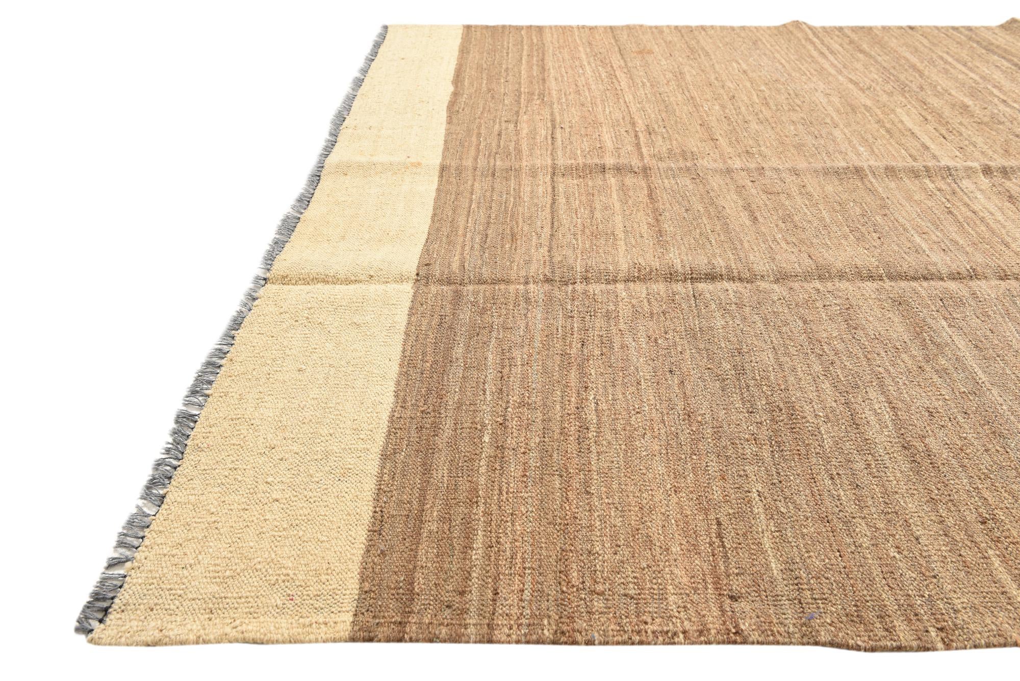 5' 4 x 7' Hand Woven Kilim Modern Wool Rug
