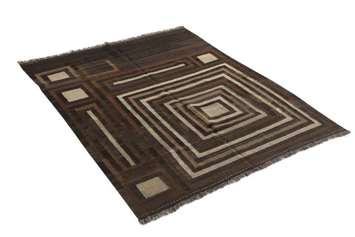5' x 6' 3 Hand Woven Kilim Modern Wool Rug