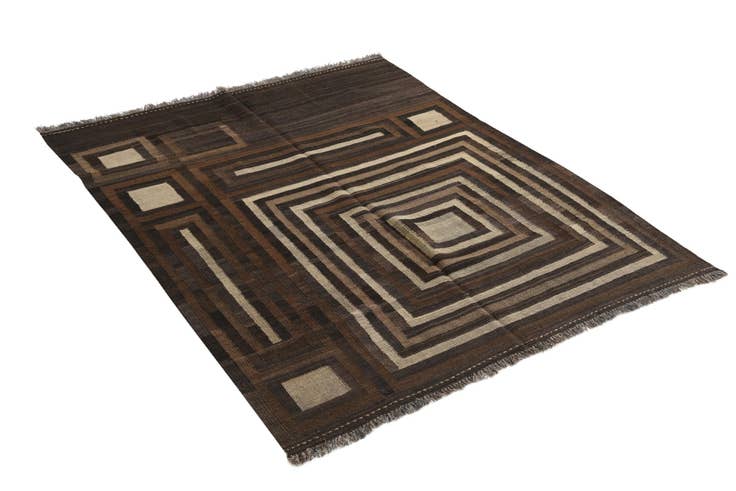 Detail image of 5' x 6' 3 Hand Woven Kilim Modern Wool Rug