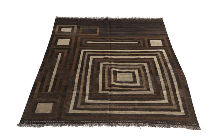 5' x 6' 3 Hand Woven Kilim Modern Wool Rug