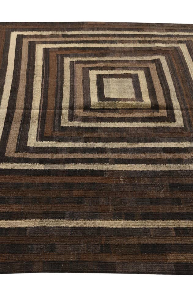 Detail image of 5' x 6' 3 Hand Woven Kilim Modern Wool Rug