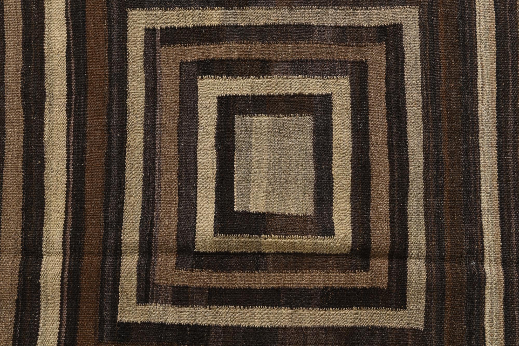 5' x 6' 3 Hand Woven Kilim Modern Wool Rug