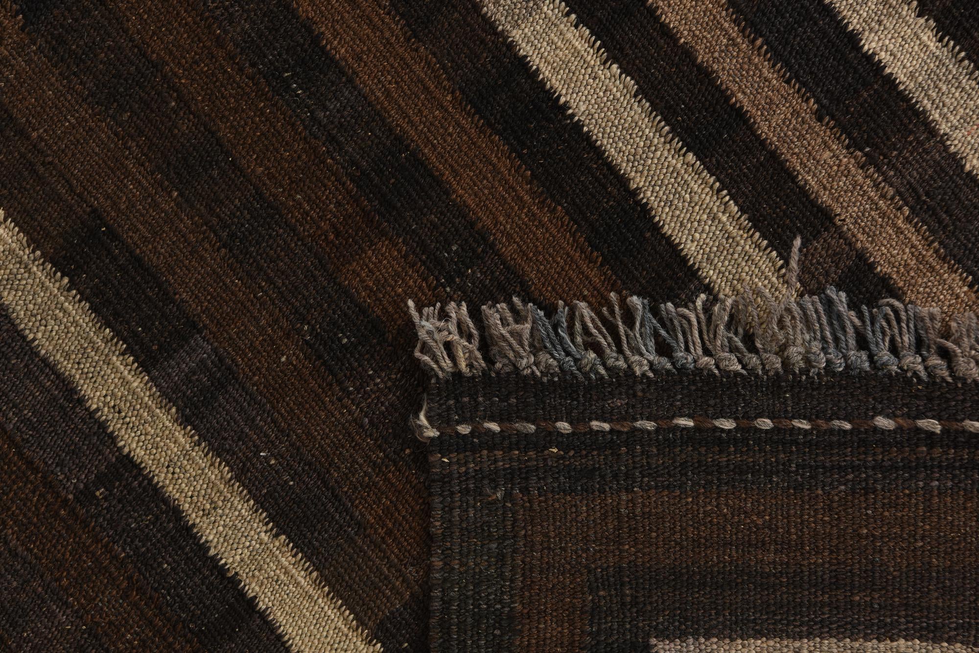 5' x 6' 3 Hand Woven Kilim Modern Wool Rug