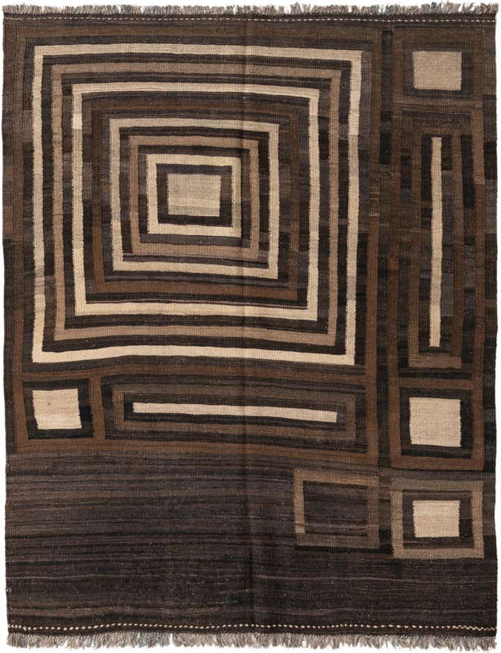 5' x 6' 3 Hand Woven Kilim Modern Wool Rug