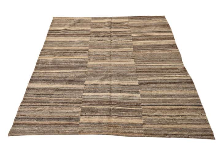 4' 3 x 5' 10 Hand Woven Kilim Modern Wool Rug