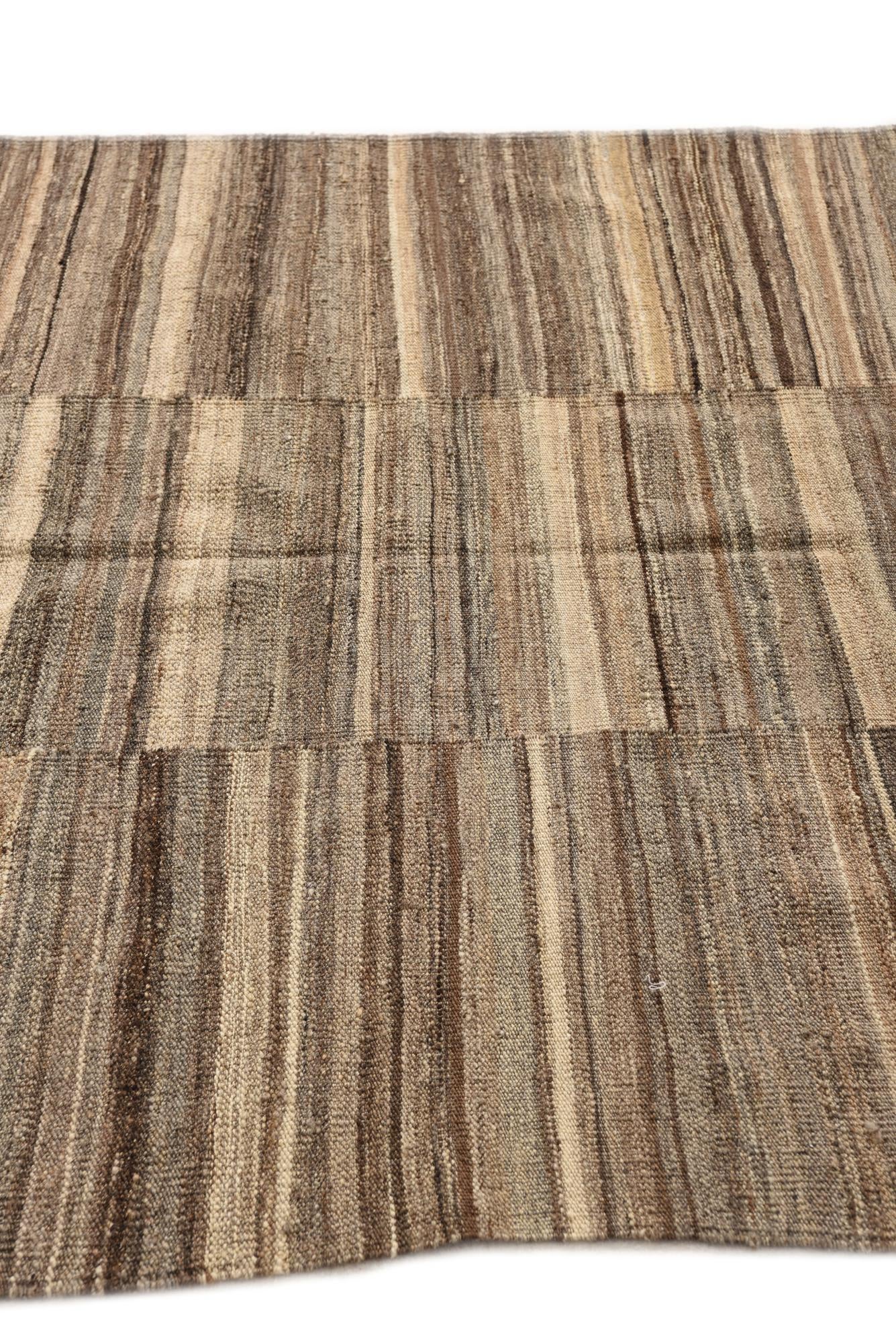 4' 3 x 5' 10 Hand Woven Kilim Modern Wool Rug