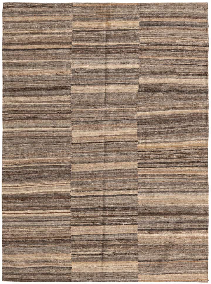4' 3 x 5' 10 Hand Woven Kilim Modern Wool Rug