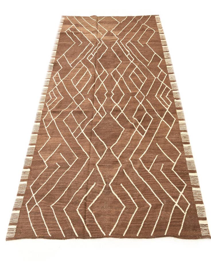 Detail image of 6' 1 x 8'  Hand Woven Kilim Modern Wool Rug