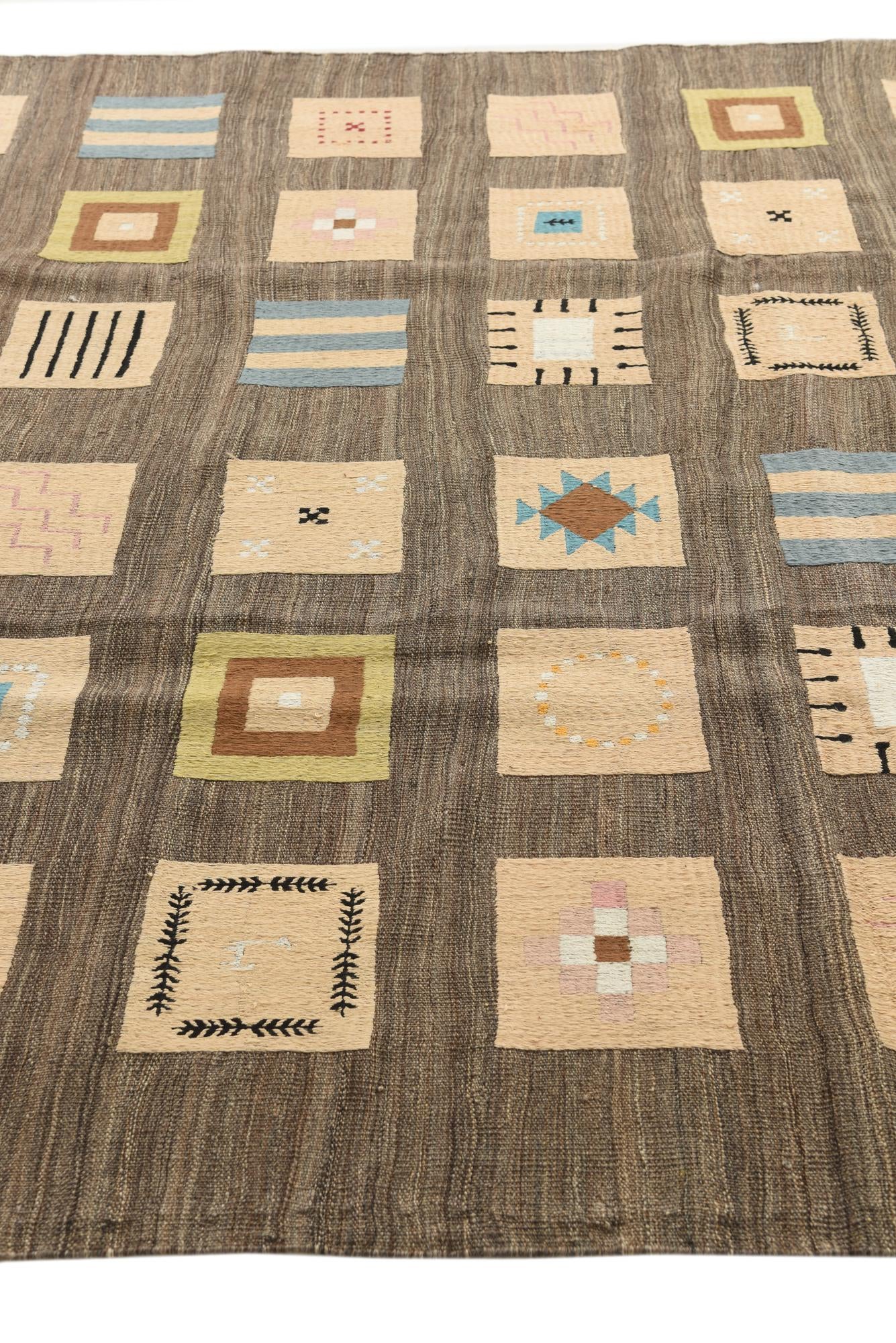 6' 10 x 9' 9 Hand Woven Kilim Modern Rug