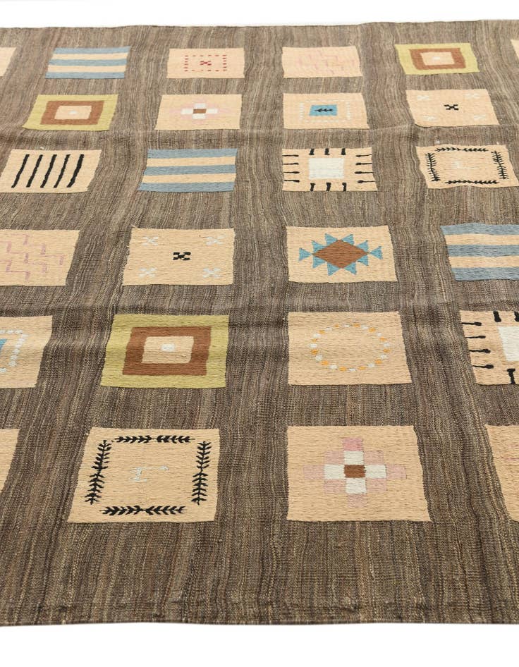 Detail image of 6' 10 x 9' 9  Hand Woven Kilim Modern Rug