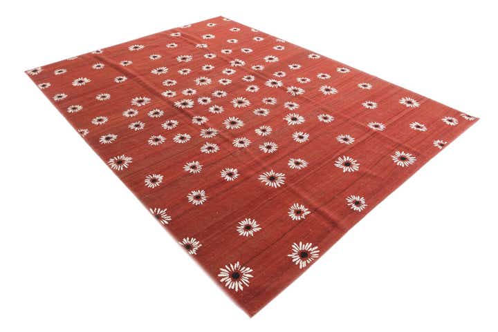 7' 3 x 9' 9 Hand Woven Kilim Modern Rug