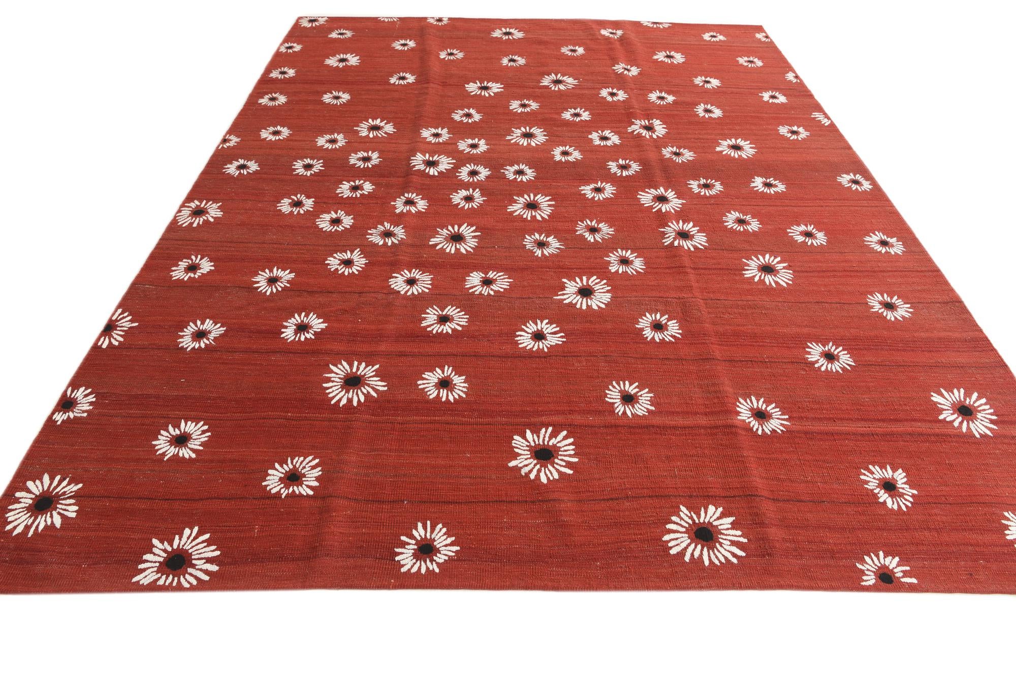 7' 3 x 9' 9 Hand Woven Kilim Modern Rug
