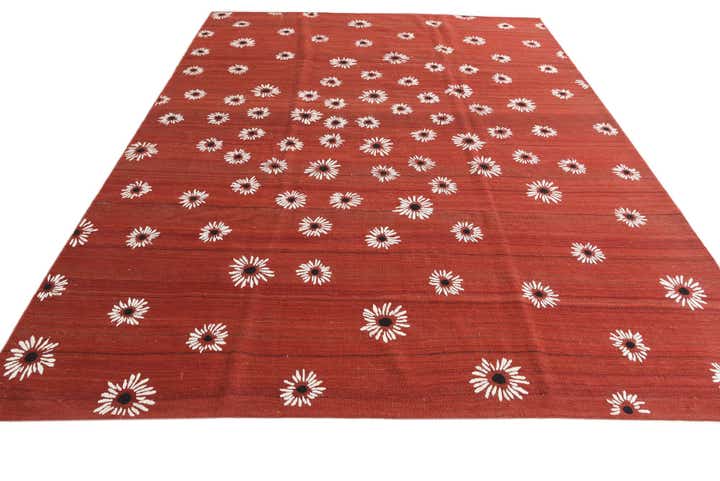 7' 3 x 9' 9 Hand Woven Kilim Modern Rug