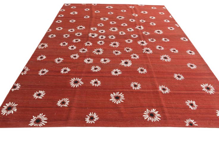 Detail image of 7' 3 x 9' 9 Hand Woven Kilim Modern Rug